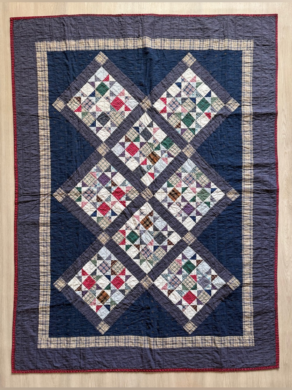 Vtg Handmade Quilt Patchwork Buzy Bee Ministry Countrycore Farmhouse Americana